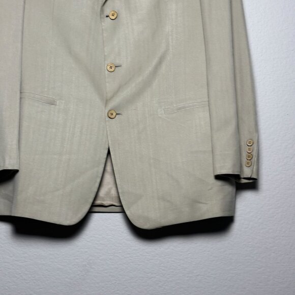 Joseph & Feiss Silk Blazer Sport Coat Men 42L Tan Classic Formal Business Prep - Picture 12 of 16